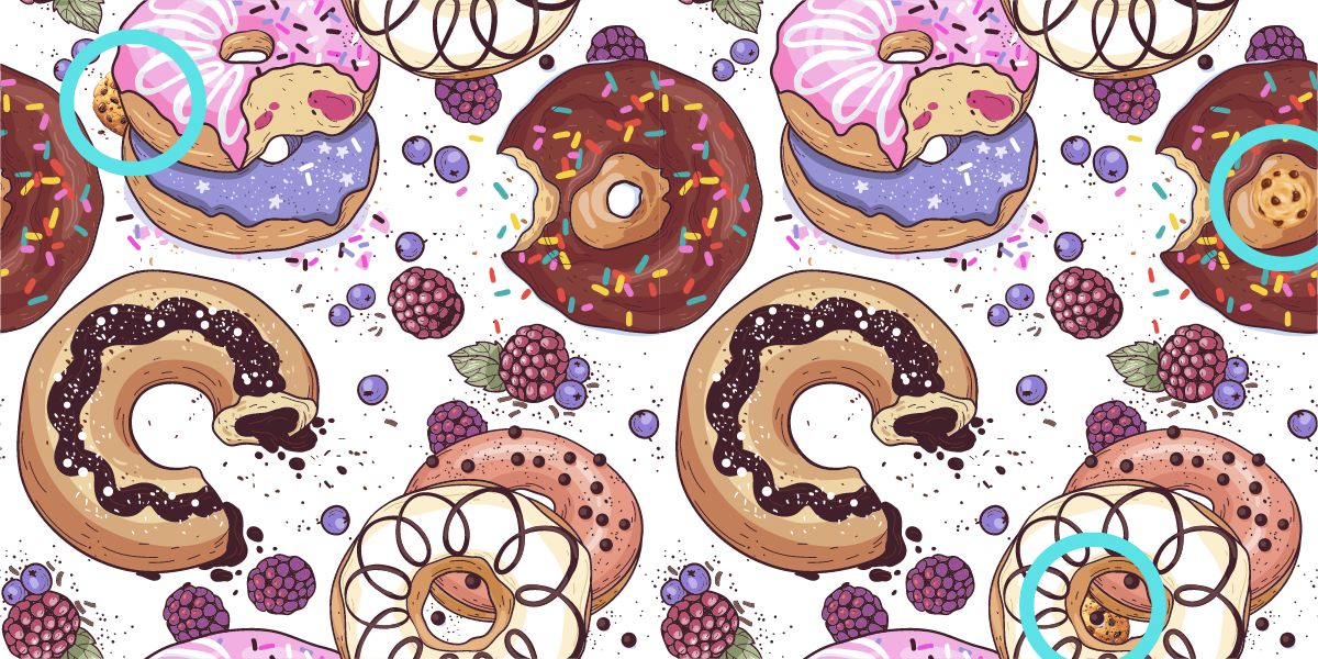 Metti alla prova la tua vista: trova 3 biscotti tra le ciambelle in soli 20 secondi!